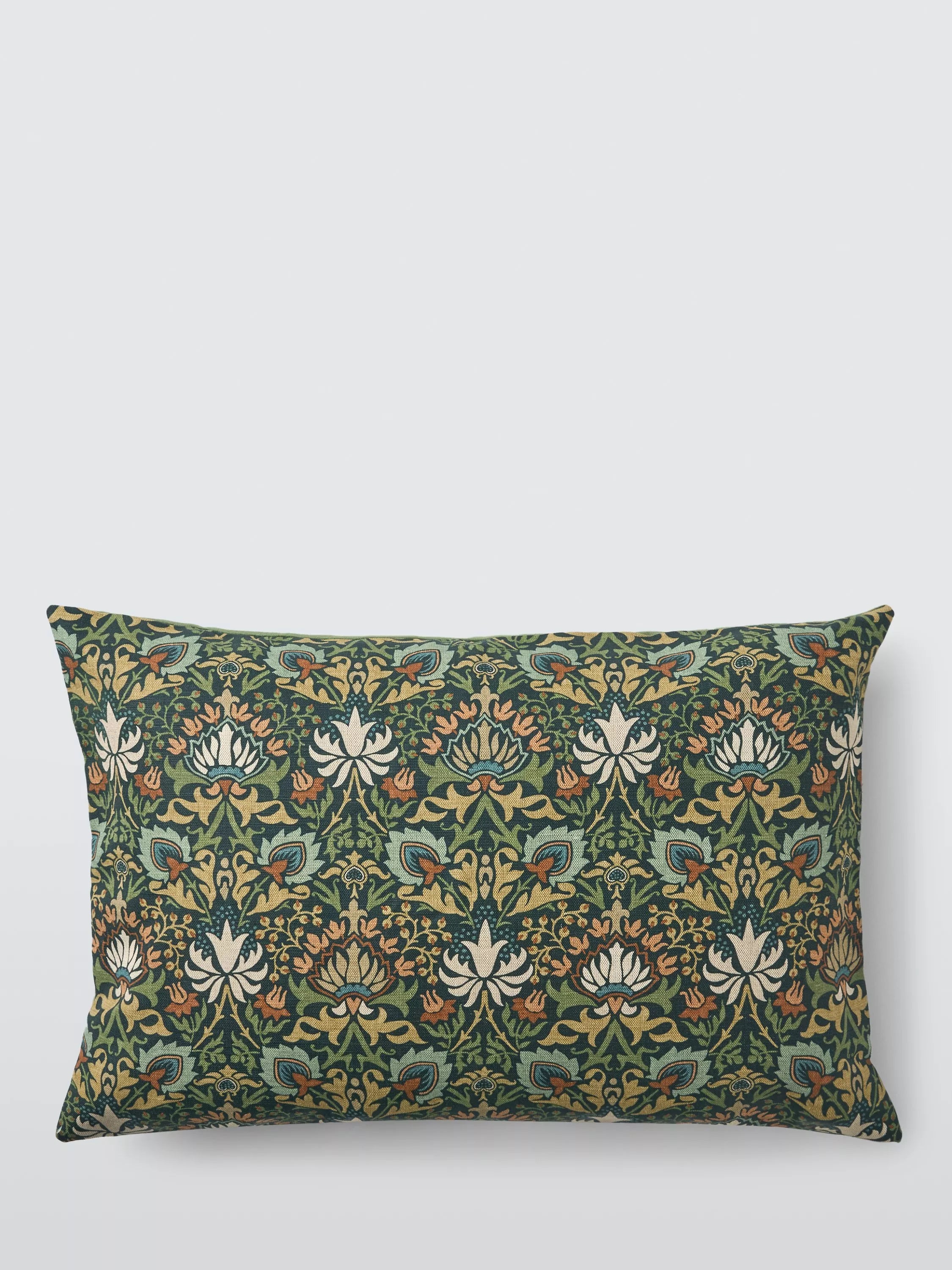 Morris & Co Meda Iris cushion in forest green 40x60cm, UK version