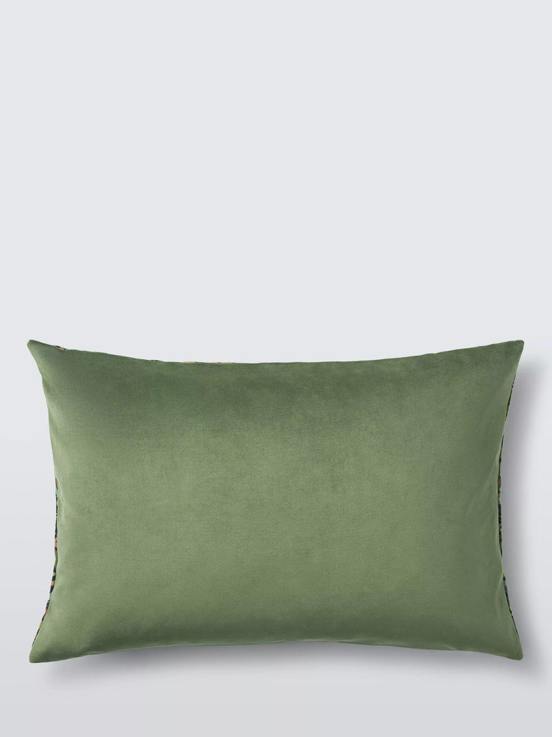 Morris & Co Meda Iris cushion in forest green 40x60cm, UK version