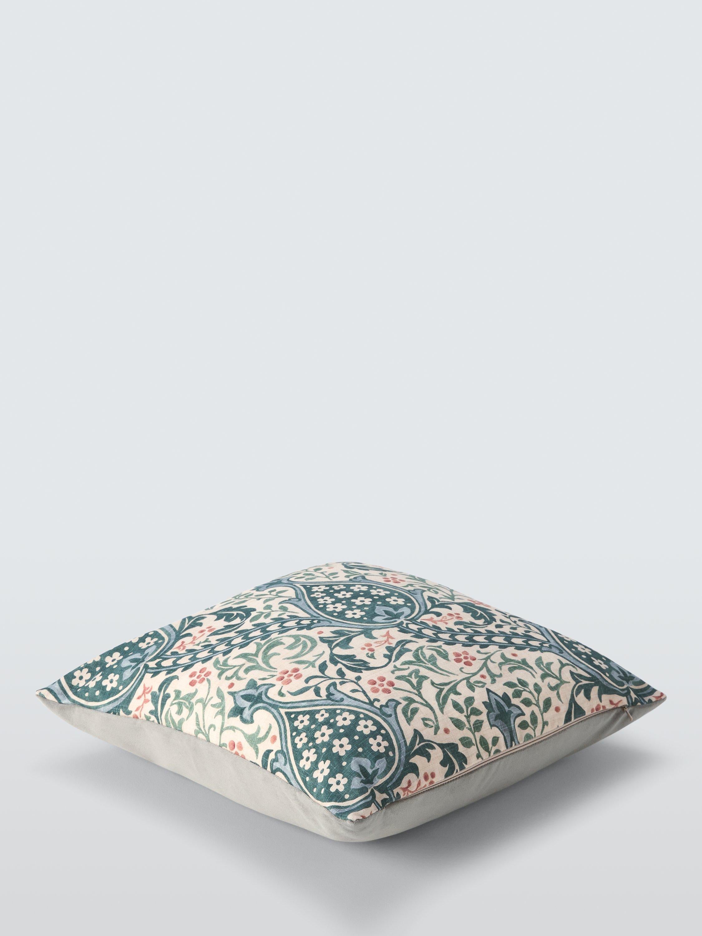 Morris & Co. teal Persian tulip cushion (British brand)