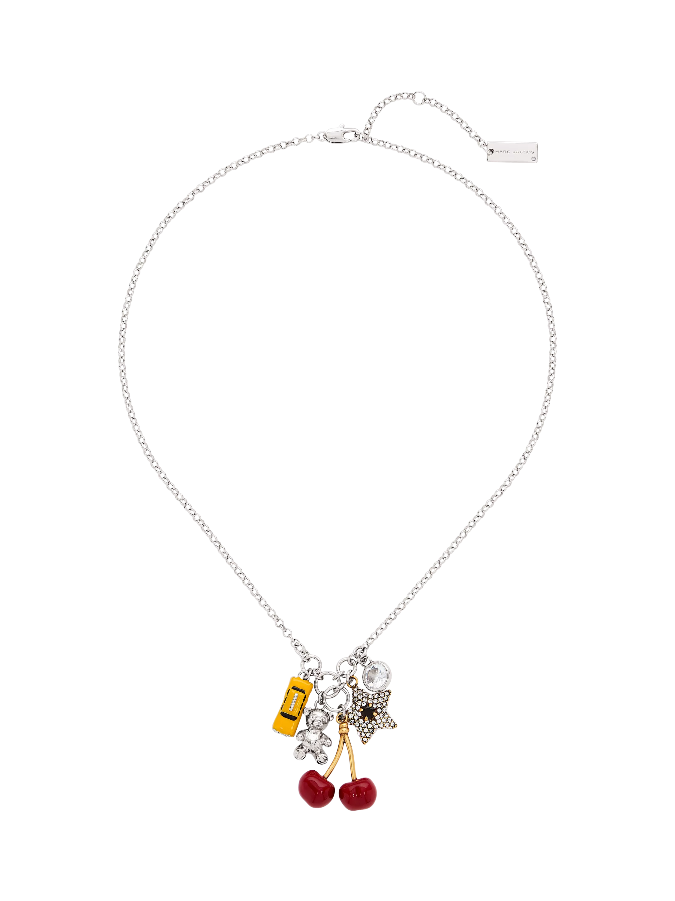 Marc Jacobs trinket cluster charm necklace silver multi - British product