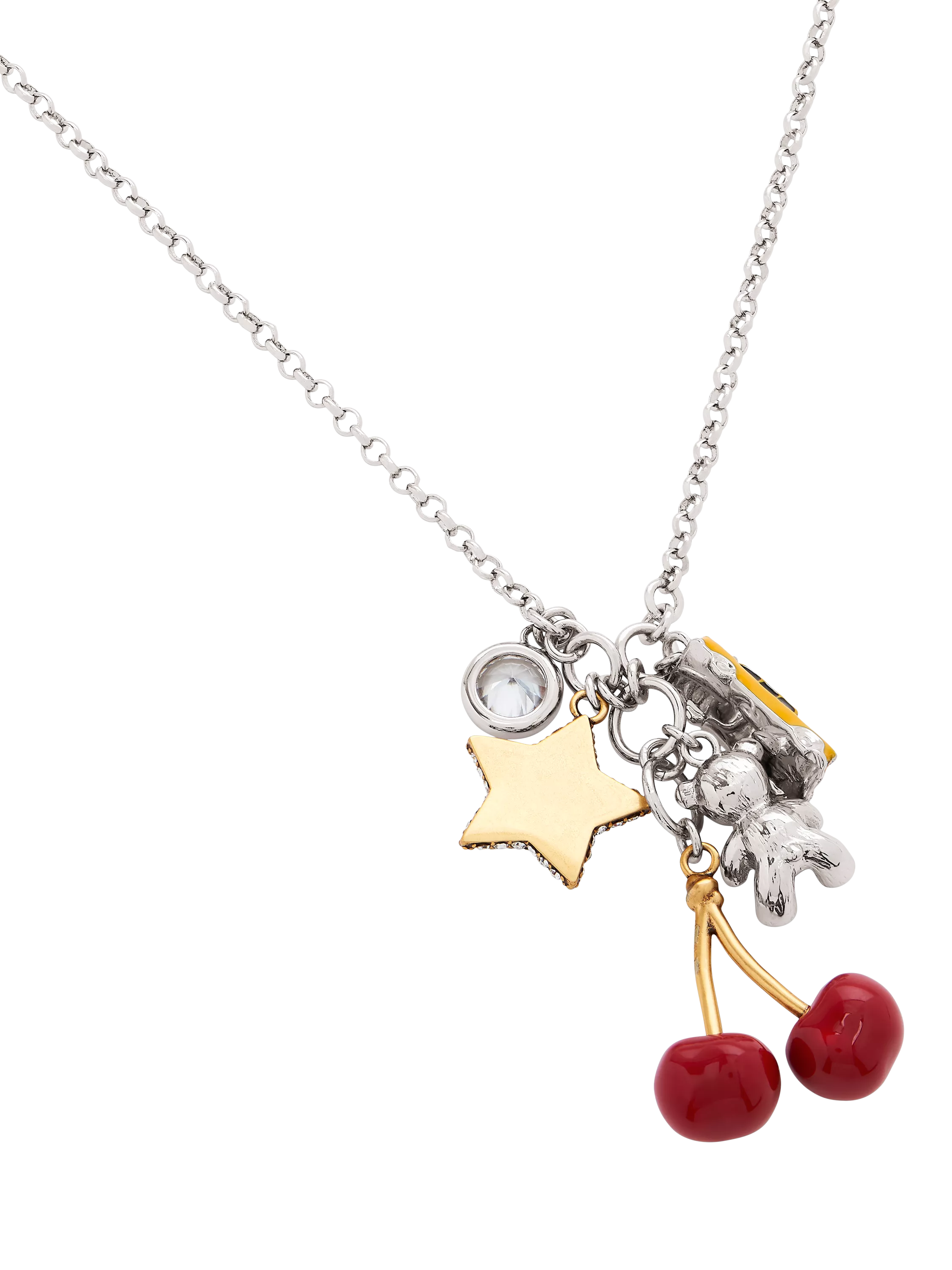 Marc Jacobs trinket cluster charm necklace silver multi - British product