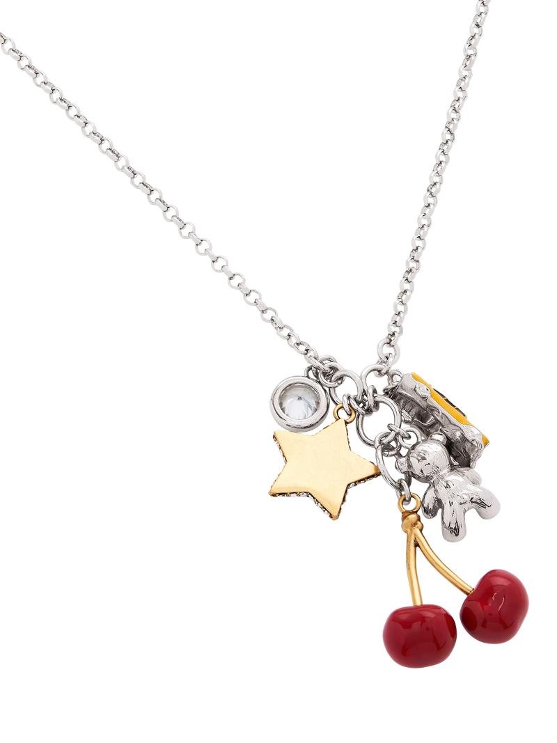 Marc Jacobs trinket cluster charm necklace silver multi - British product