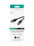 Vivanco coaxial aerial cable 90dB 1.5m black (British brand)