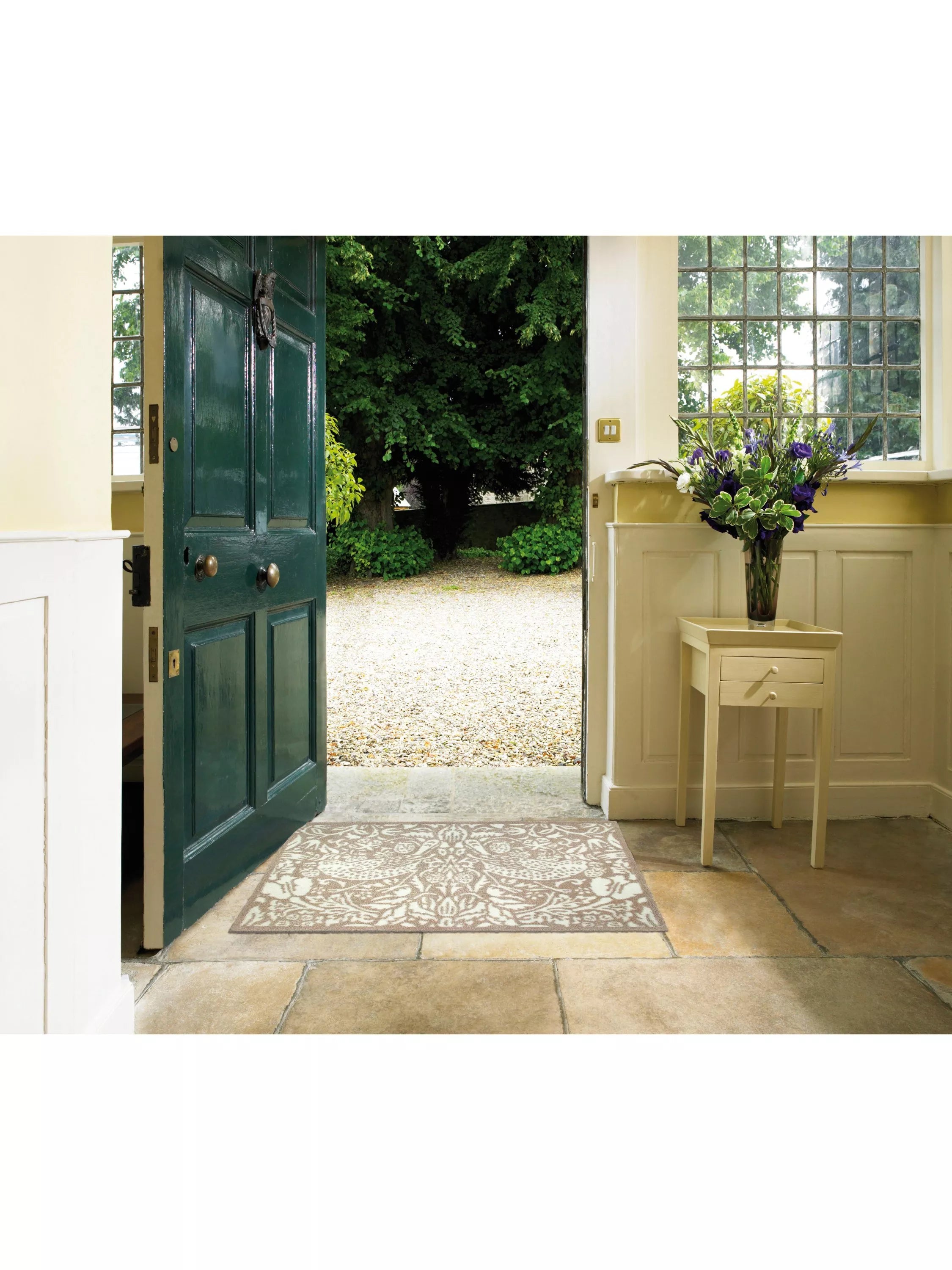 Turtle Mat Strawberry Thief door mat, imported from the UK