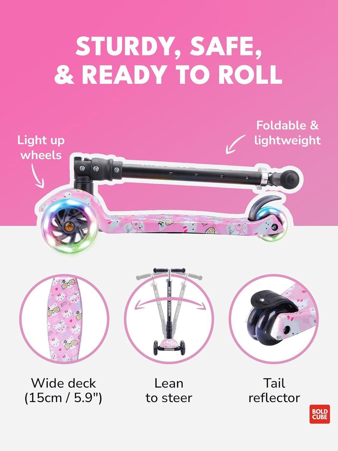 BOLDCUBE Big 3-Wheel Foldable Scooter Cat Love (British brand)