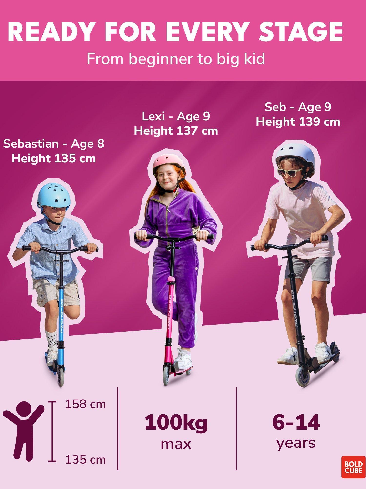 Boldcube Deluxe 2 Wheel Foldable Scooter Fuchsia (British brand)