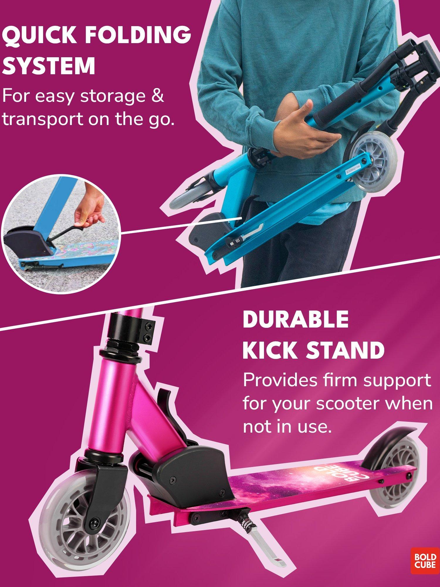 Boldcube Deluxe 2 Wheel Foldable Scooter Fuchsia (British brand)