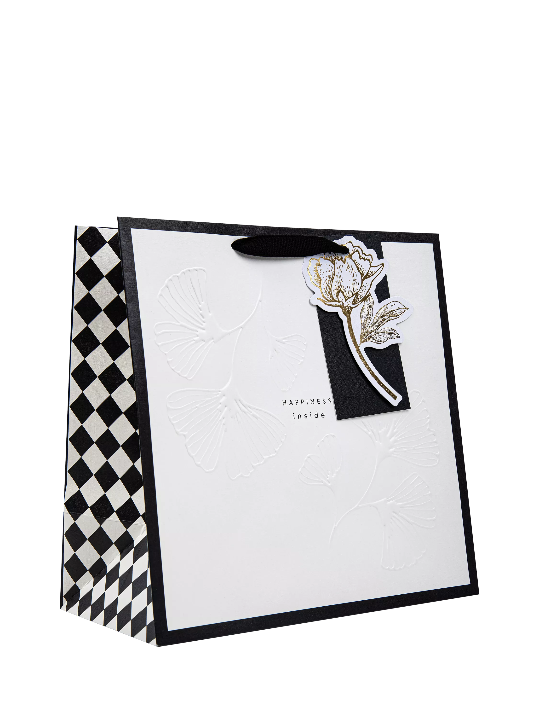Hall & Co Memento Luxe gift bag white black - British product