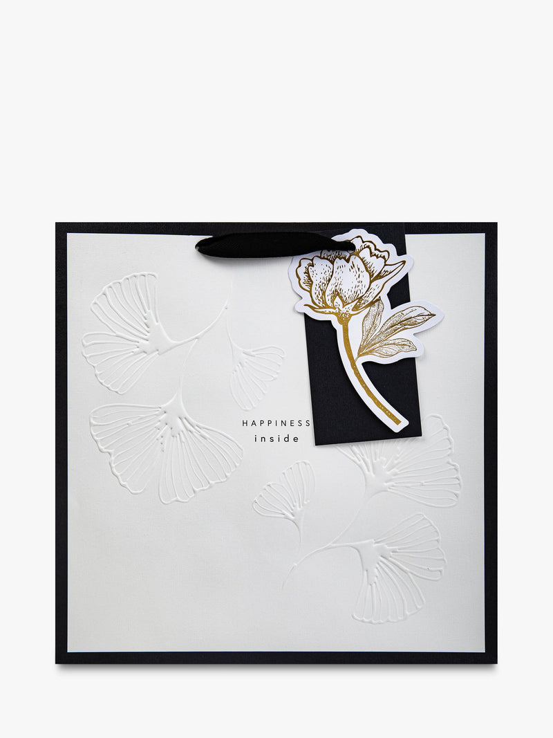 Hall & Co Memento Luxe gift bag white black - British product