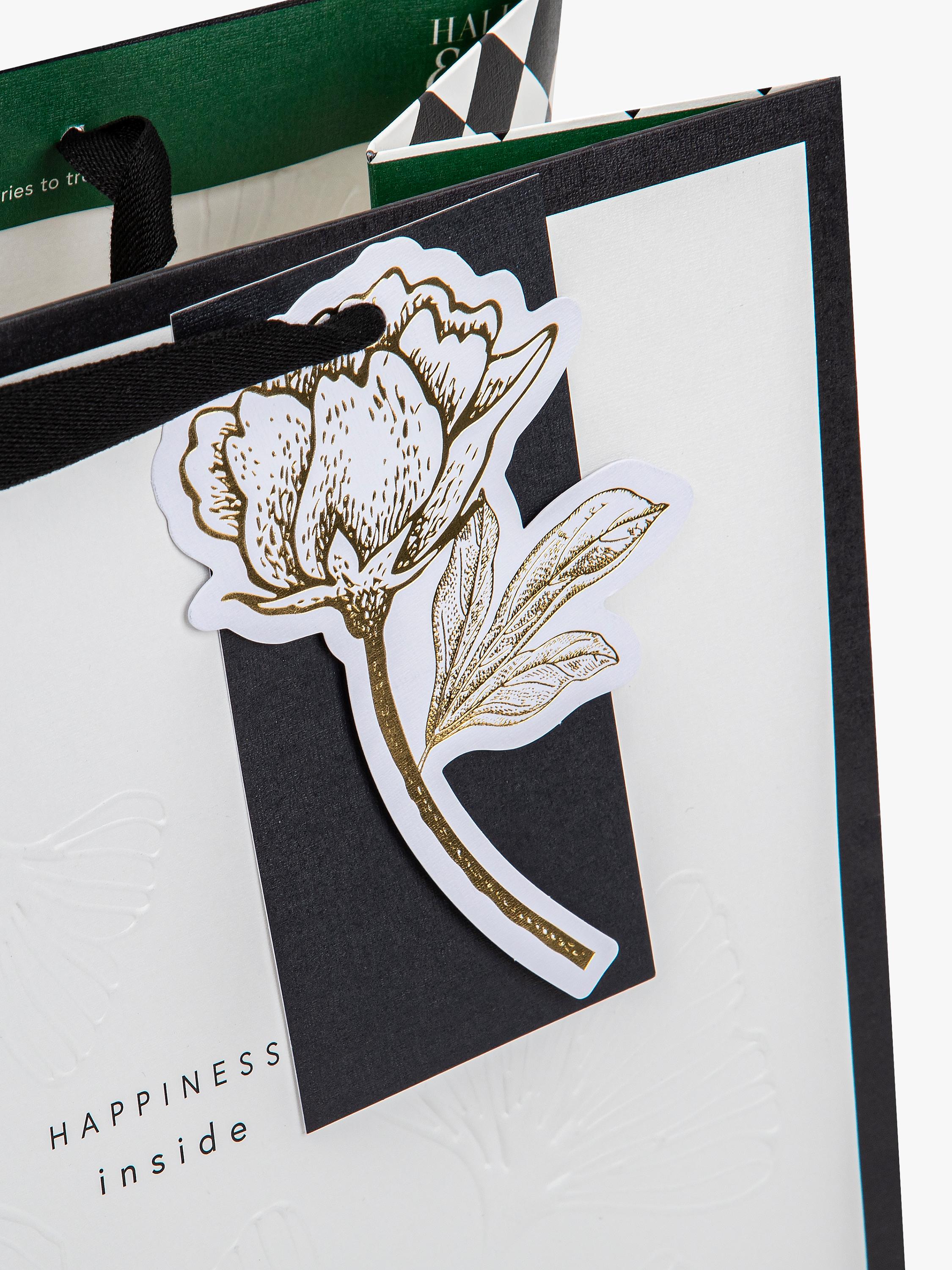 Hall & Co Memento Luxe gift bag white black - British product
