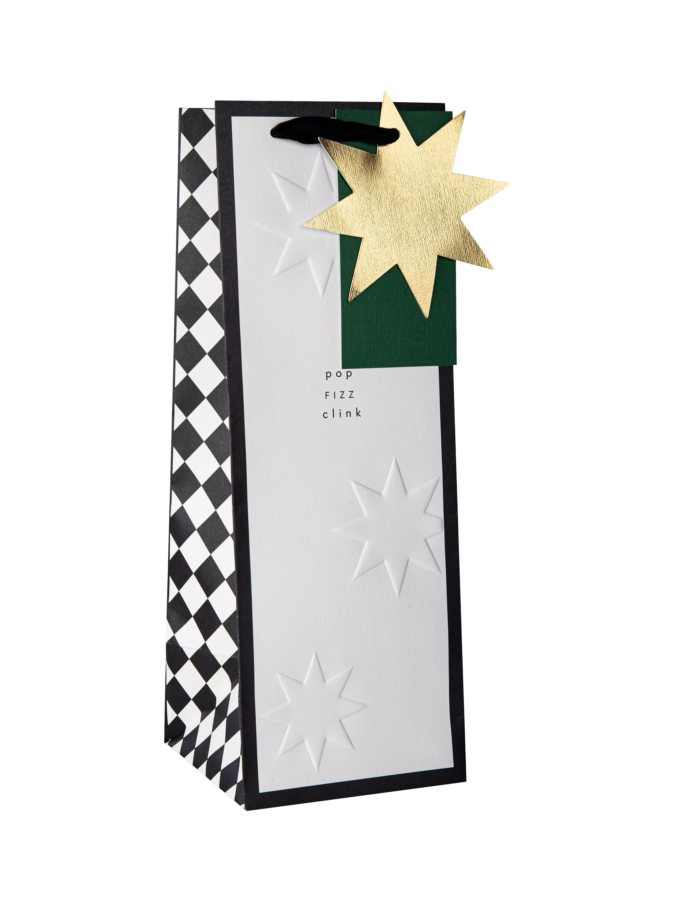 Hall & Co Memento Luxe bottle gift bag white and black (British brand)