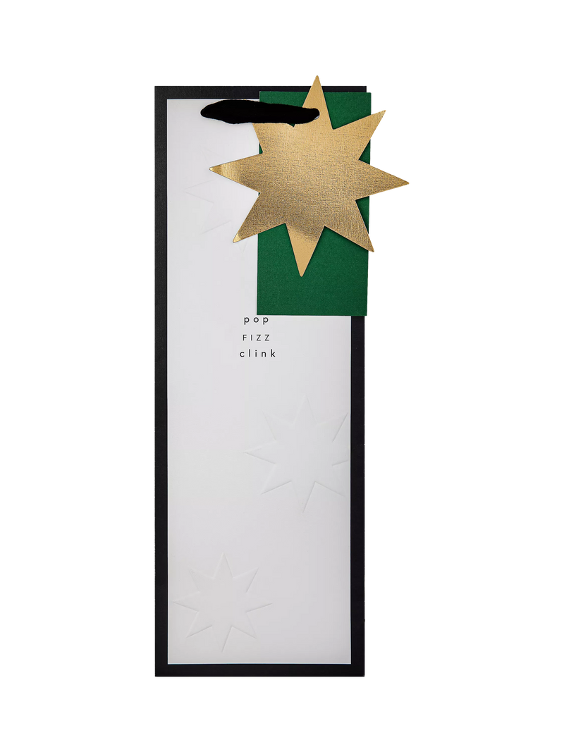 Hall & Co Memento Luxe bottle gift bag white and black (British brand)