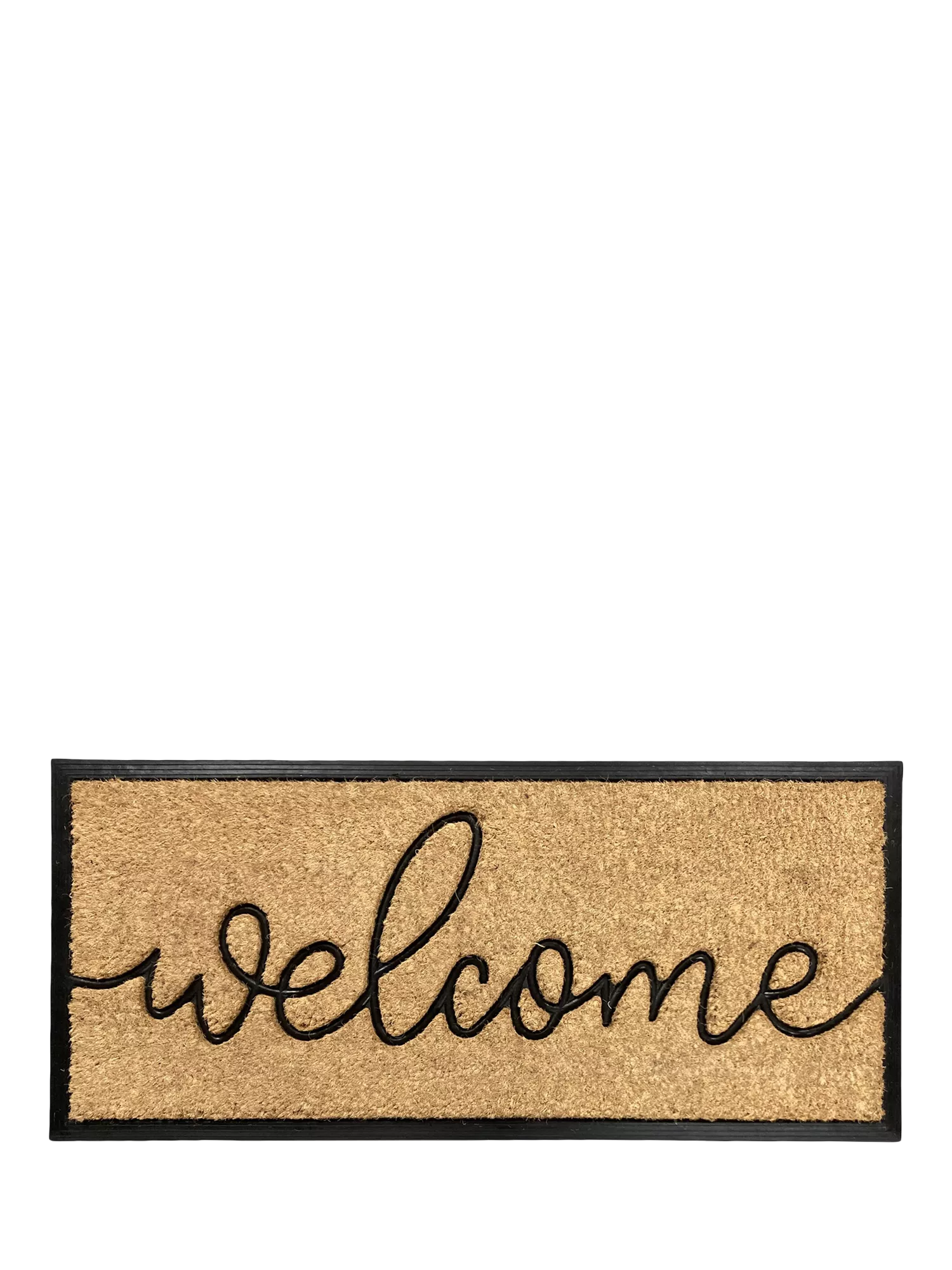 John Lewis Welcome Coir Door Mat Natural 45 x 76cm
