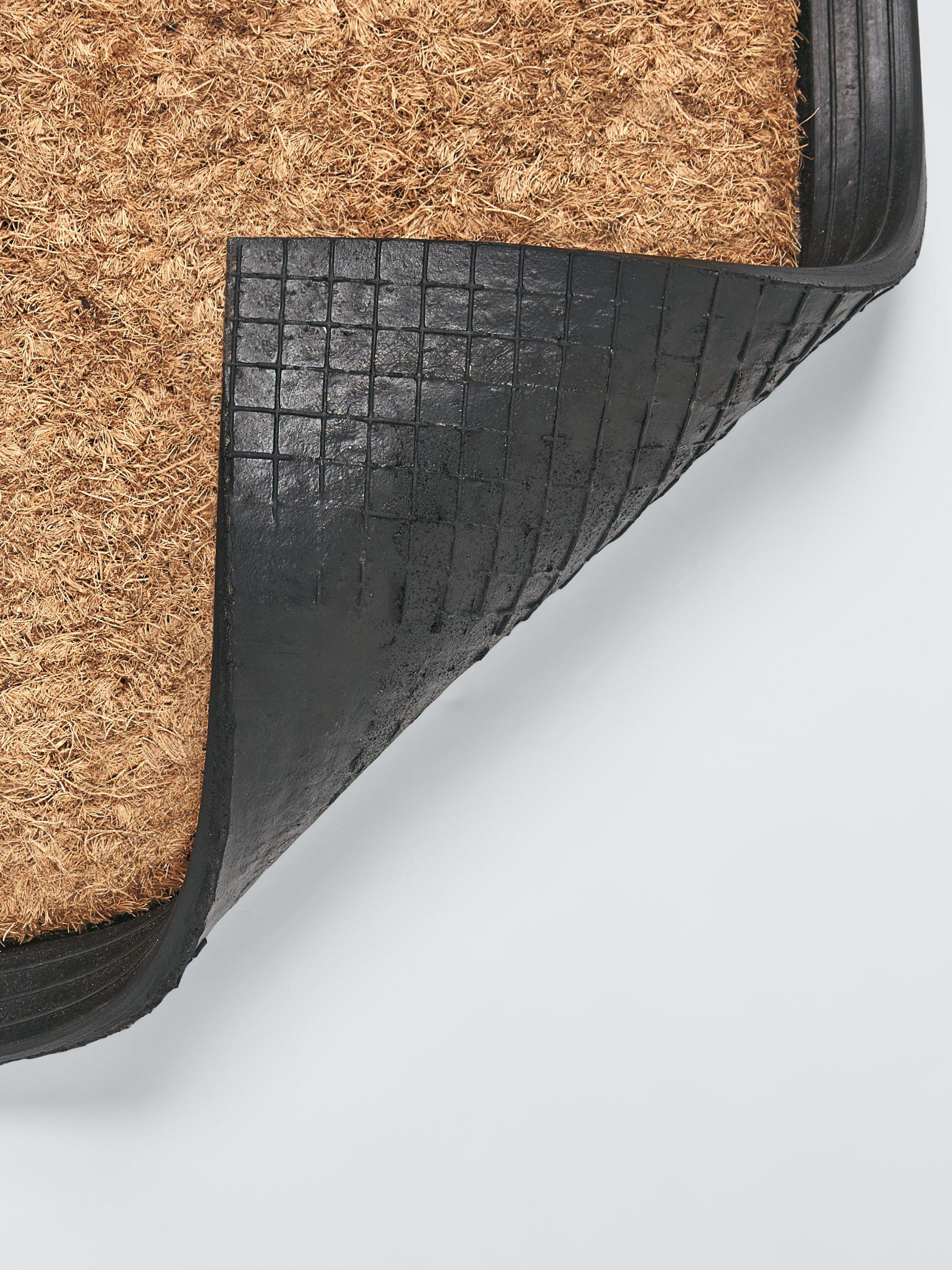 John Lewis natural coir door mat with welcome design, British brand