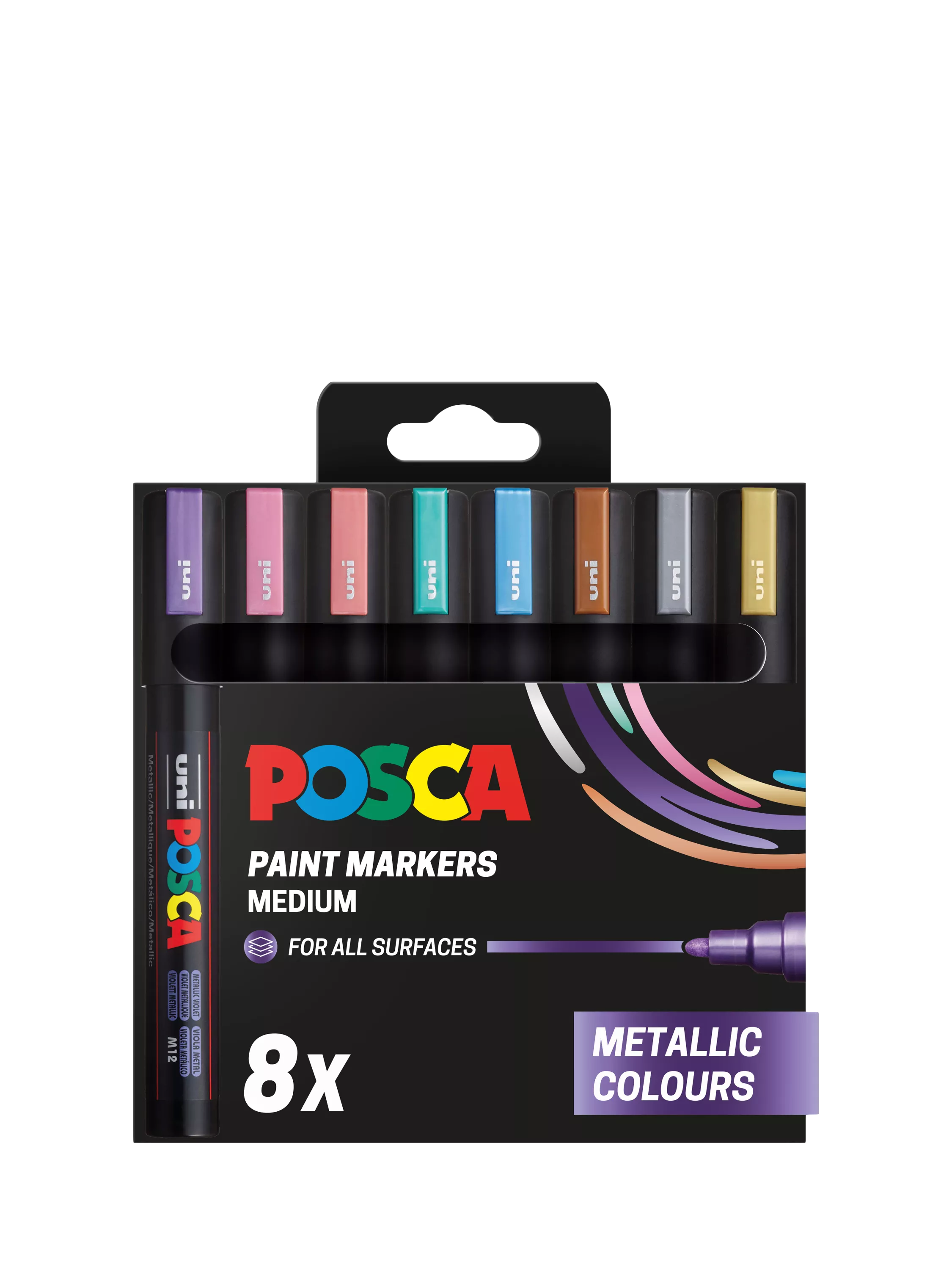 POSCA metallic paint markers pack of 8, imported from the UK