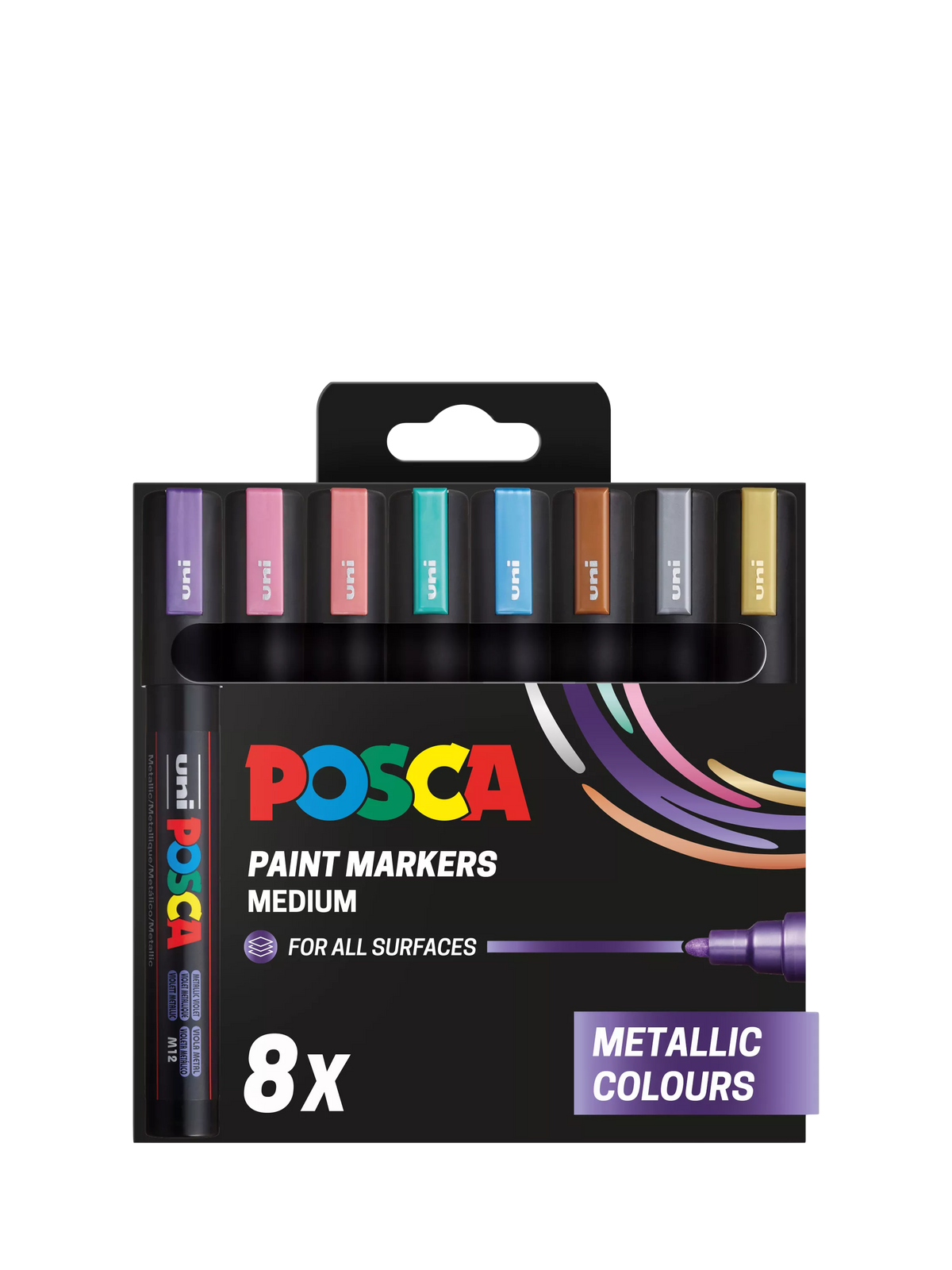 POSCA metallic paint markers pack of 8, imported from the UK