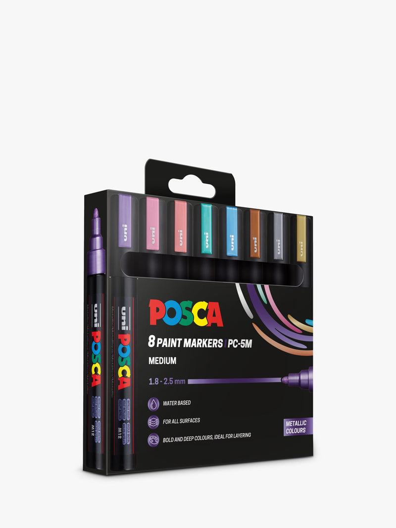 POSCA metallic paint markers pack of 8, imported from the UK