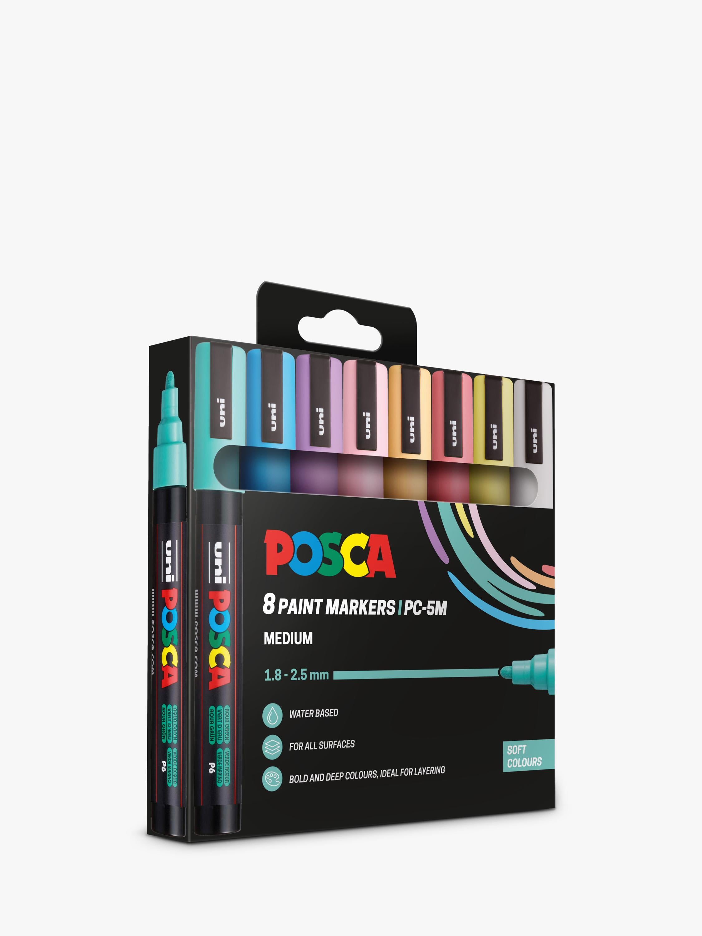 POSCA paint markers pack of 8 medium nib (British brand)