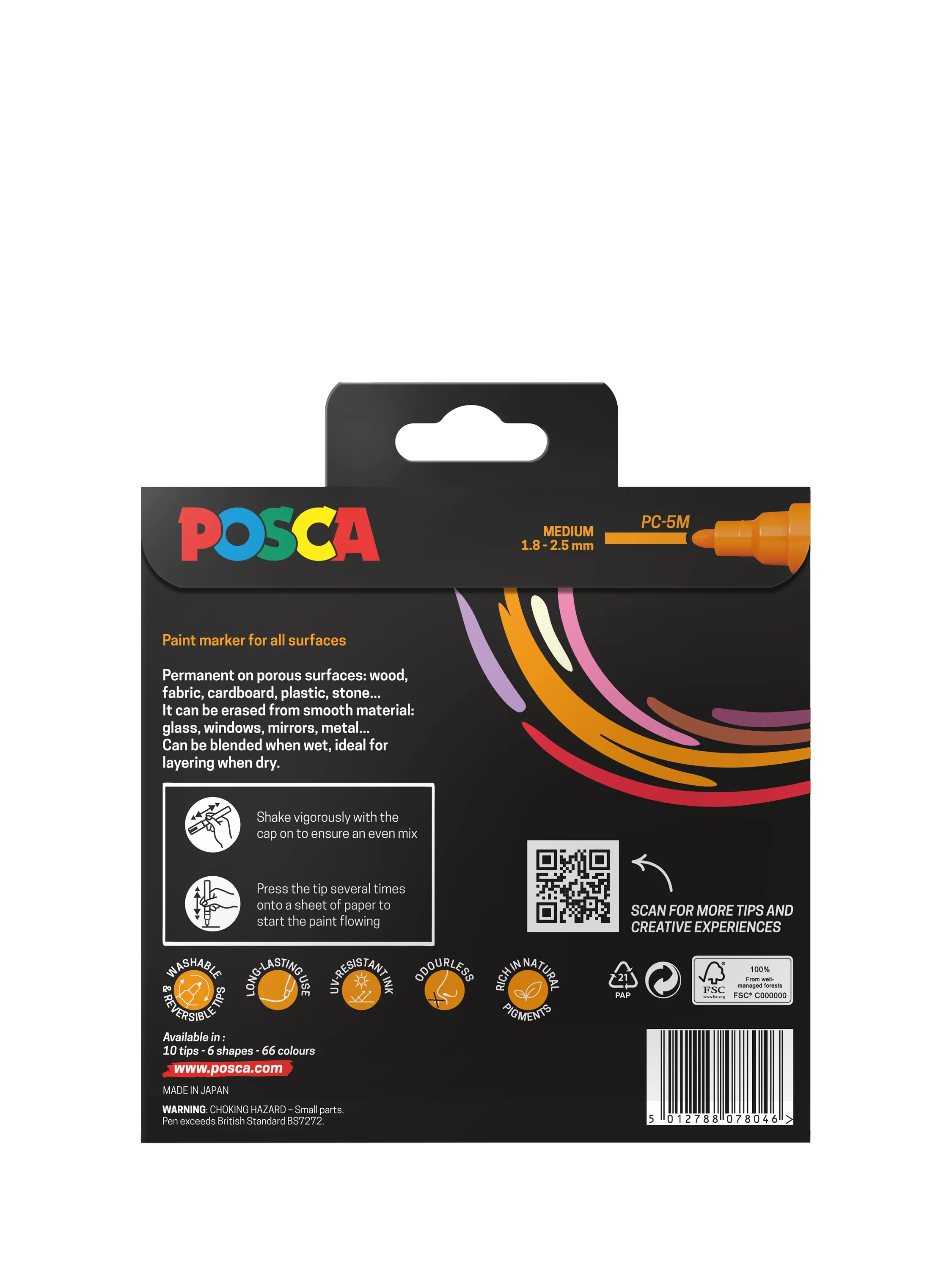 POSCA medium paint markers set of 8 warm tones - British product