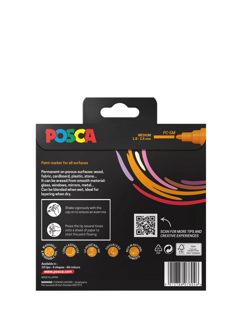 POSCA medium paint markers set of 8 warm tones - British product