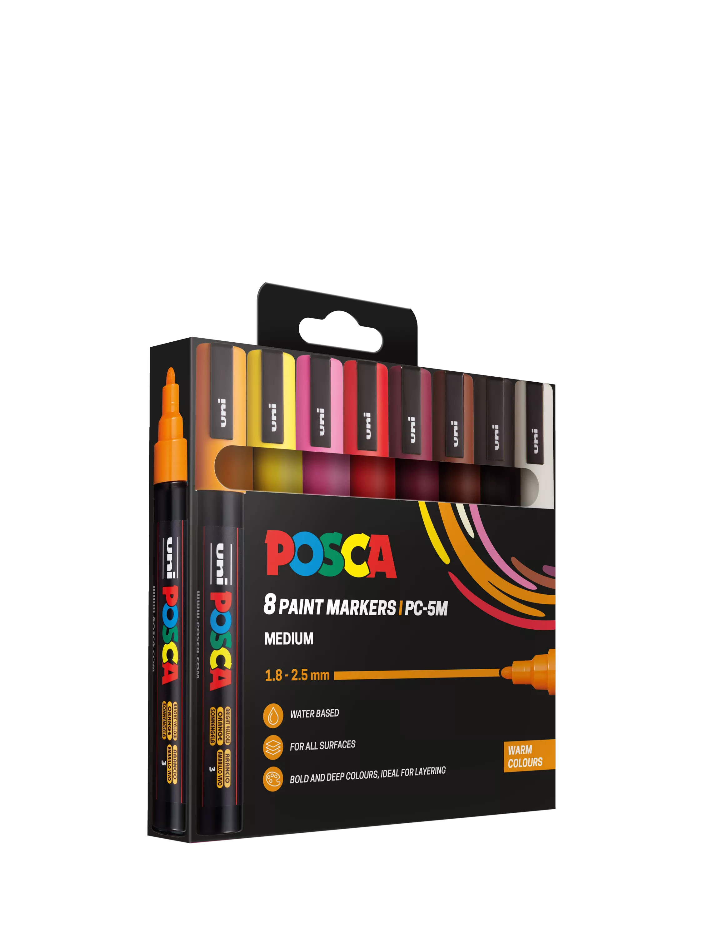 POSCA medium paint markers set of 8 warm tones - British product
