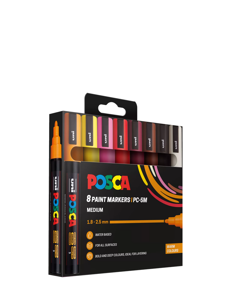 POSCA medium paint markers set of 8 warm tones - British product