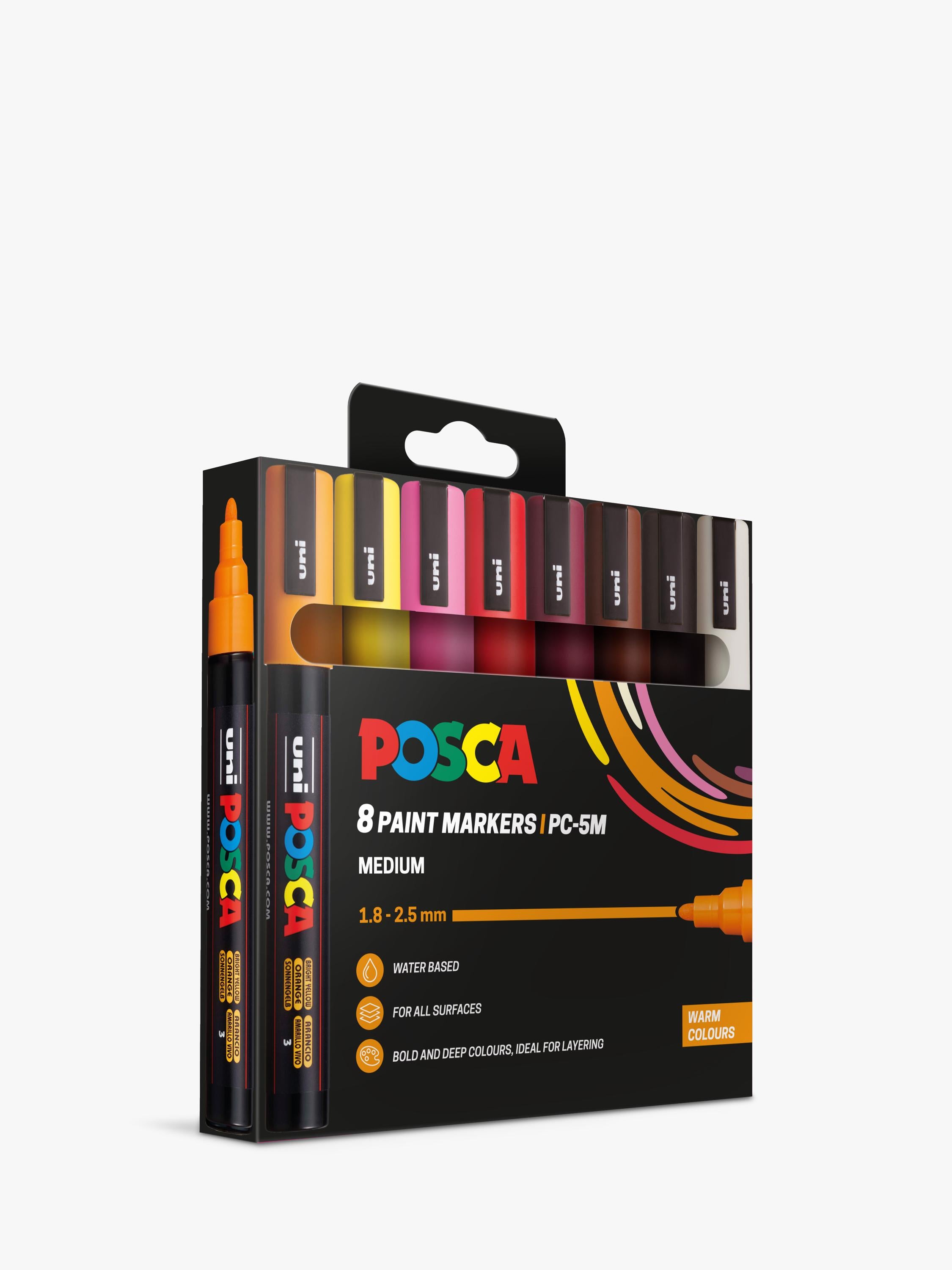 POSCA medium paint markers set of 8 warm tones - British product