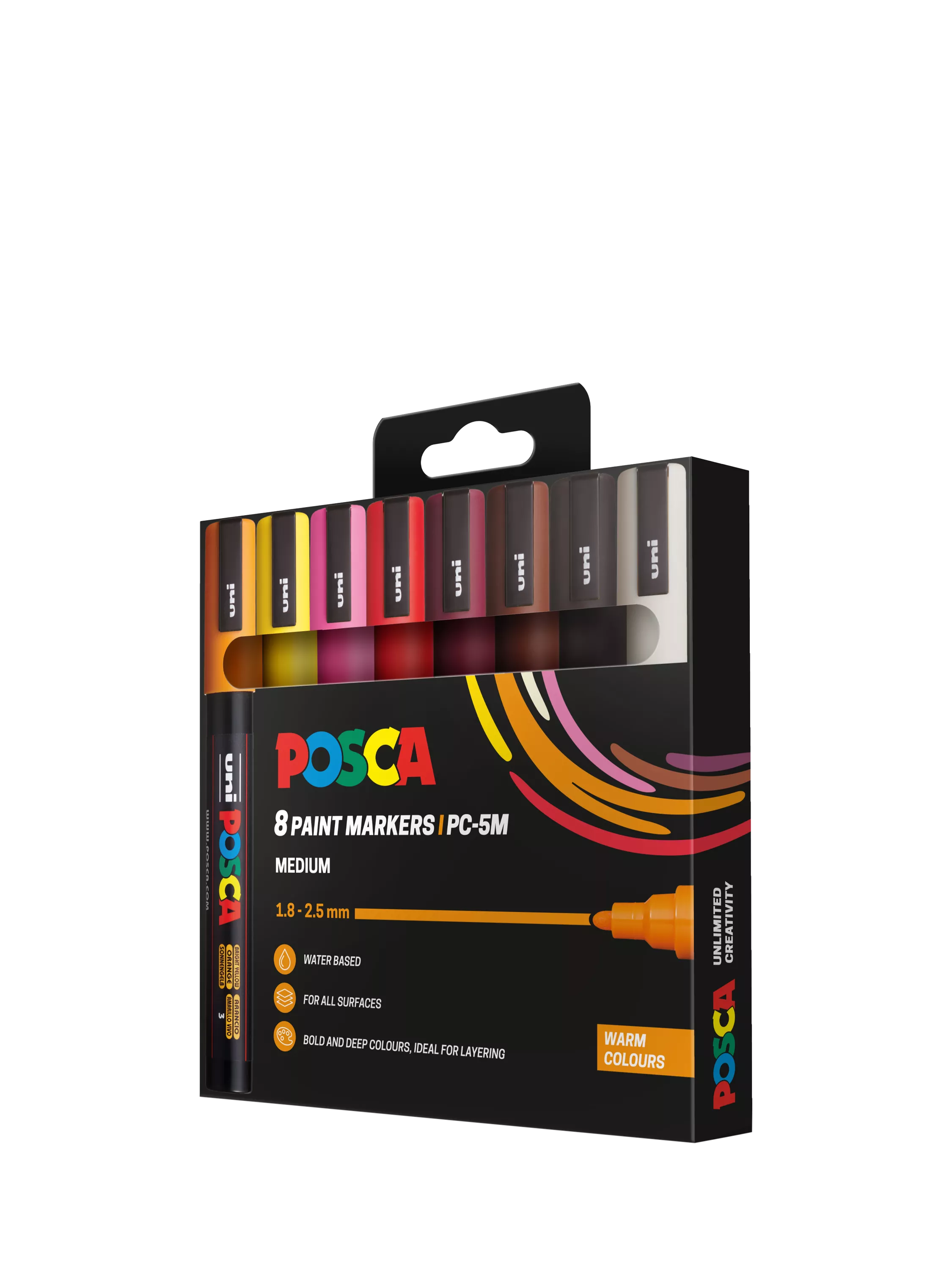 POSCA medium paint markers set of 8 warm tones - British product