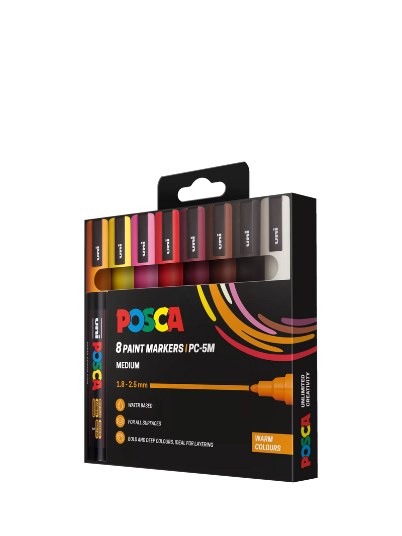 POSCA medium paint markers set of 8 warm tones - British product