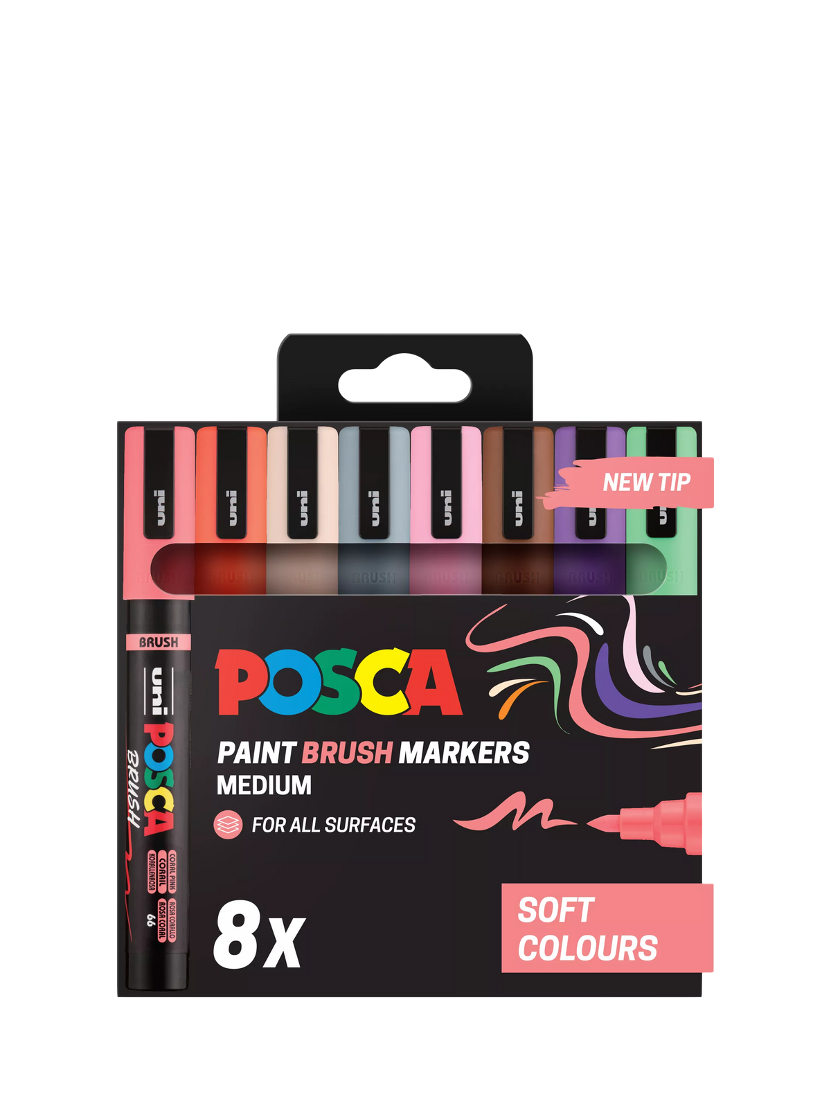 POSCA paint markers medium soft colours pack of 8 (British brand)