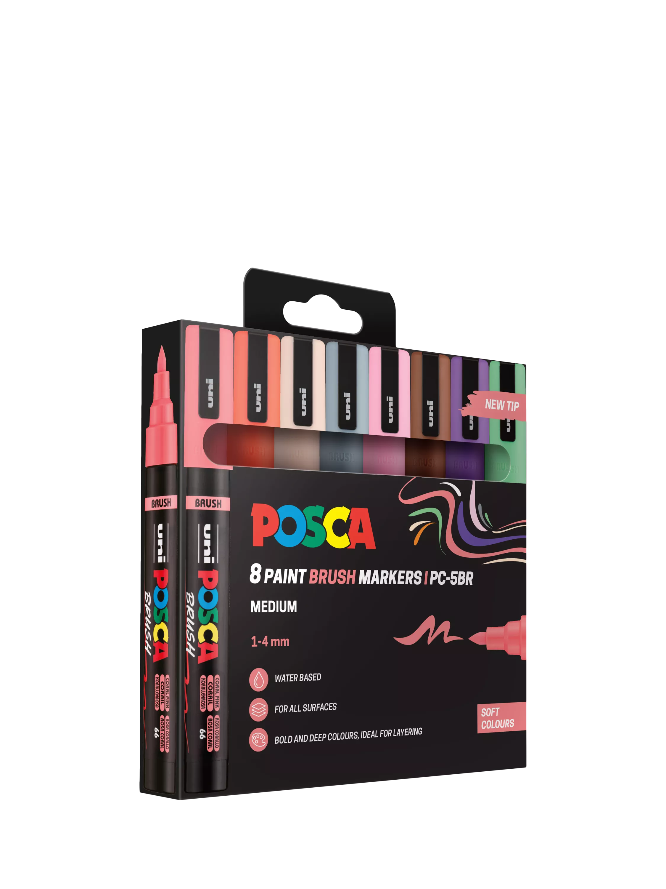 POSCA paint markers medium soft colours pack of 8 (British brand)