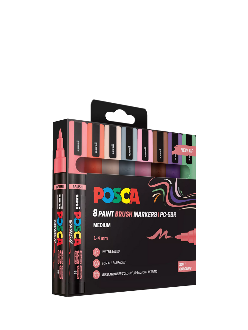POSCA paint markers medium soft colours pack of 8 (British brand)