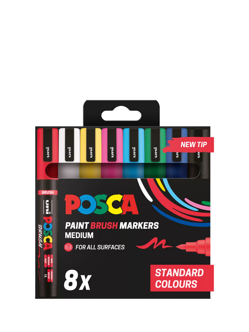 POSCA medium paint marker pens pack of 8 multi (British brand)