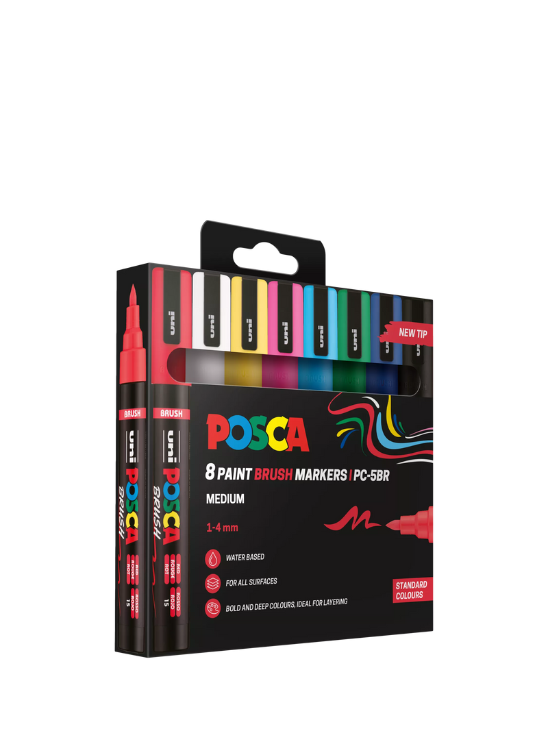 POSCA medium paint marker pens pack of 8 multi (British brand)