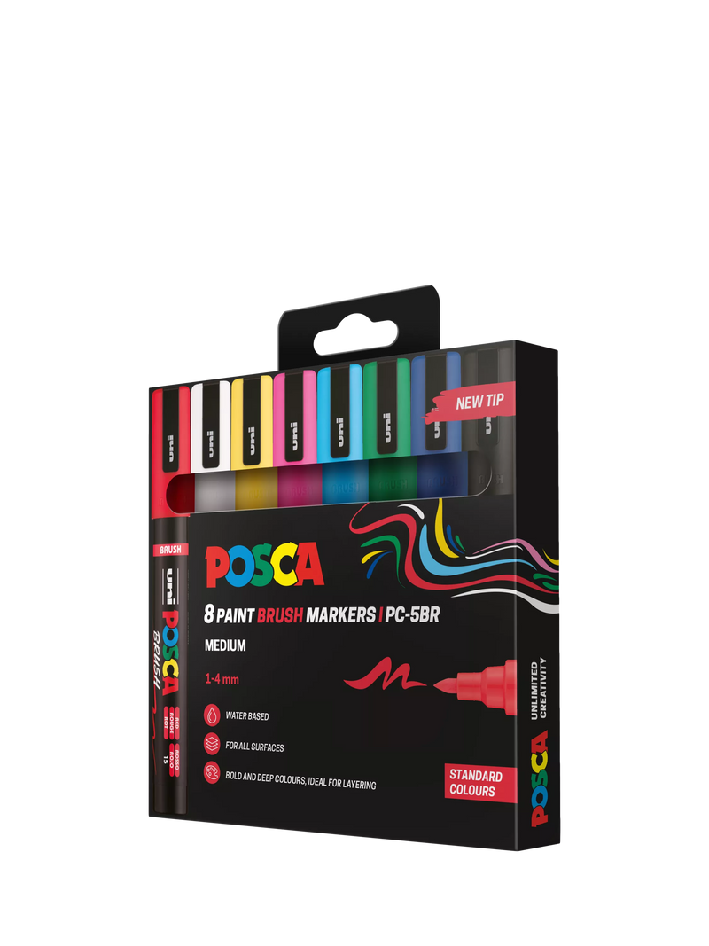 POSCA medium paint marker pens pack of 8 multi (British brand)