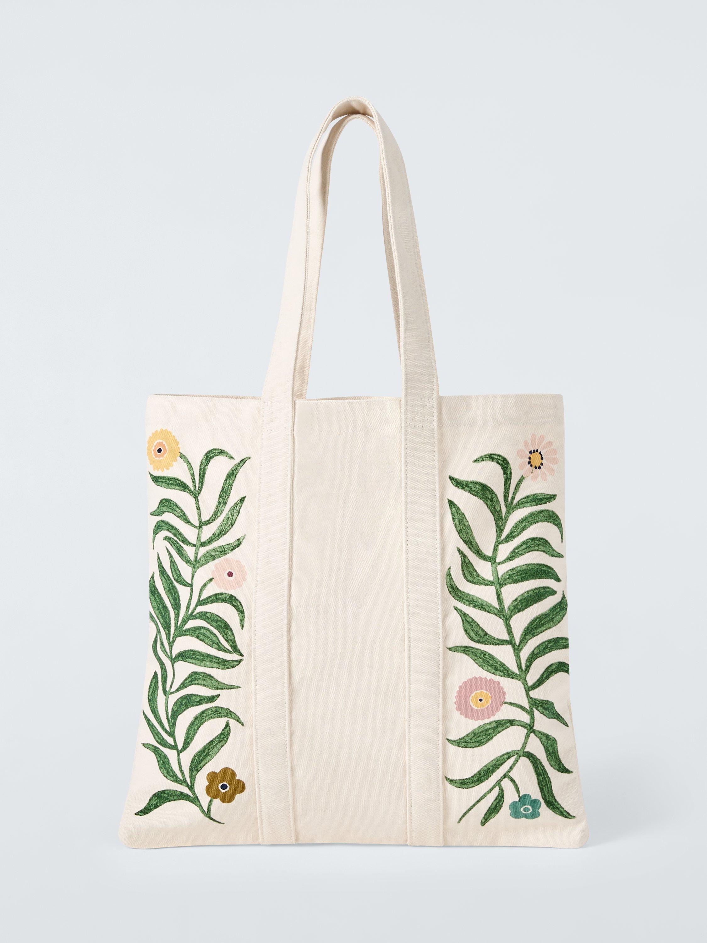 John Lewis x Anine Cecilie Iversen green floral tote bag - British product