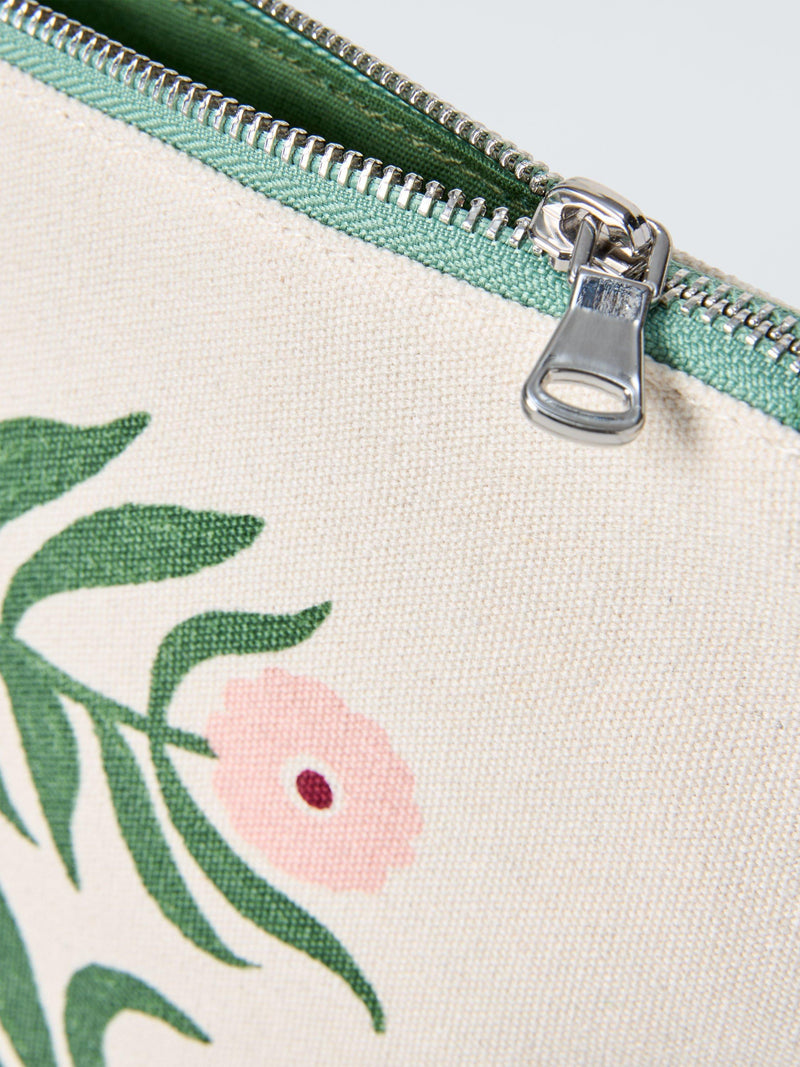 John Lewis floral pouch bag green, imported from the UK