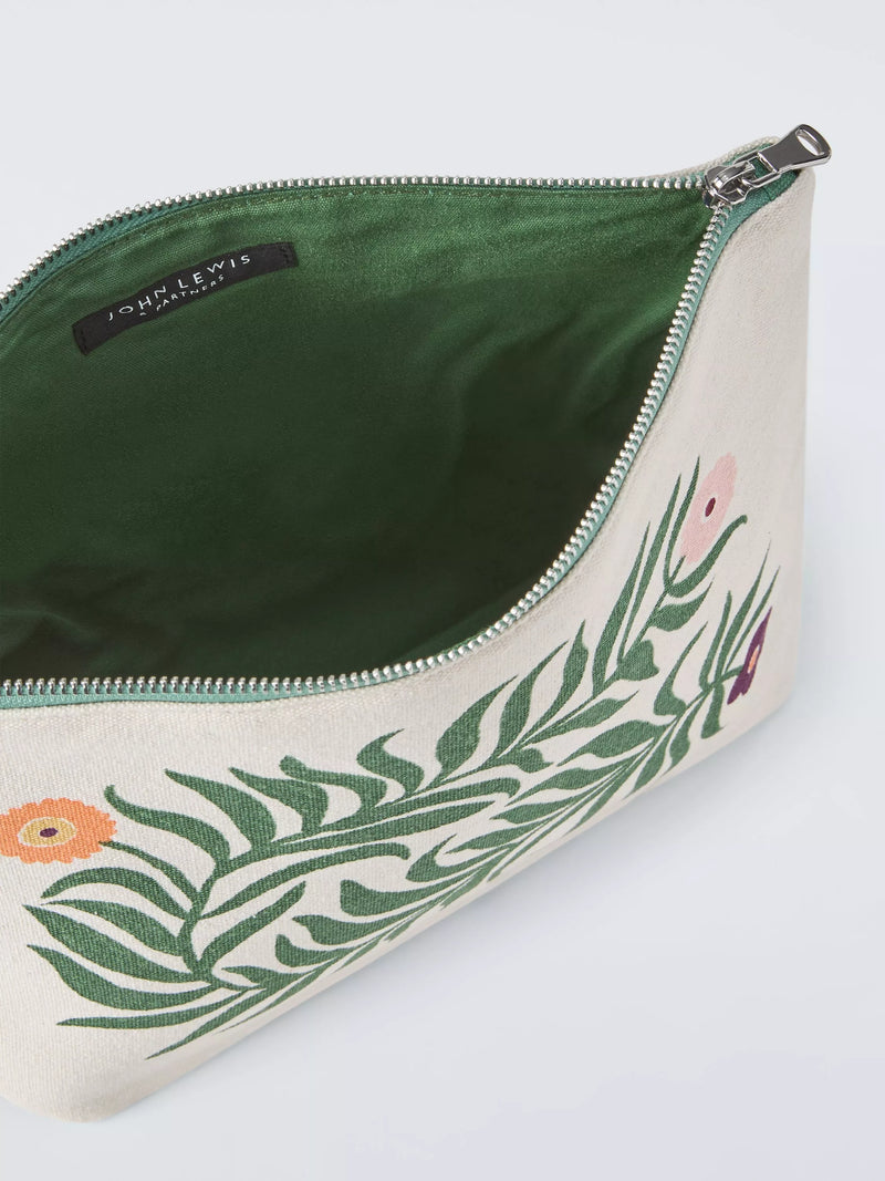 John Lewis floral pouch bag green, imported from the UK