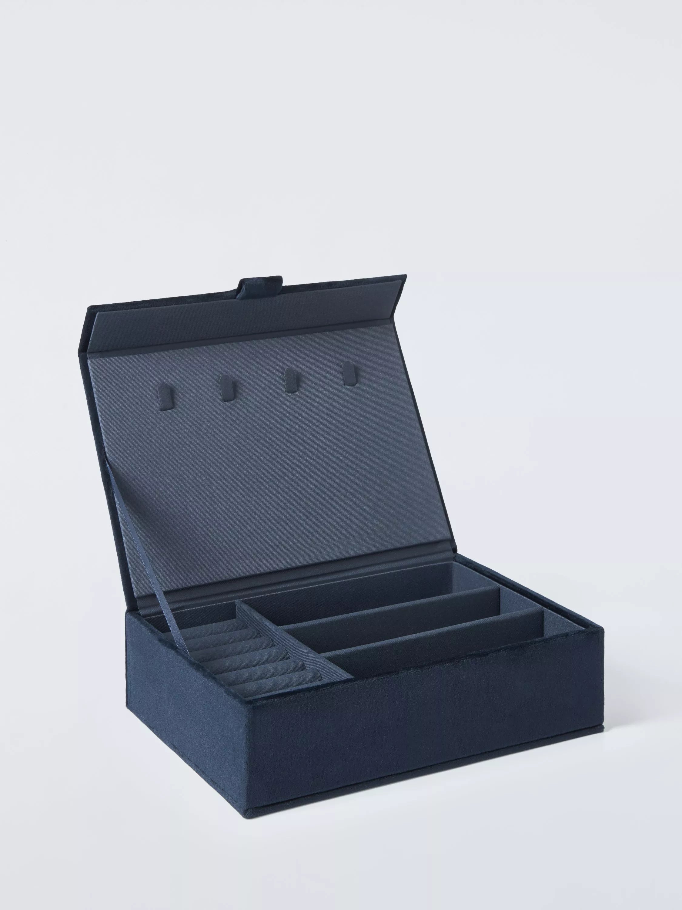 John Lewis Archive embroidered floral jewellery box navy, UK version