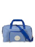 Joules Ticking Stripe Packaway Duffle Bag, 33L, Blue and White