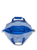 Joules ticking stripe duffle bag 33L in blue and white (British brand)