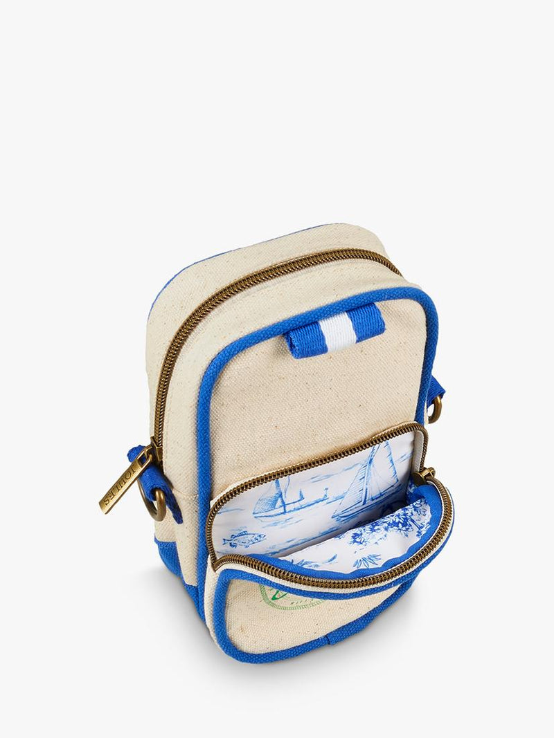 Joules crossbody bag natural-blue cotton canvas - British product