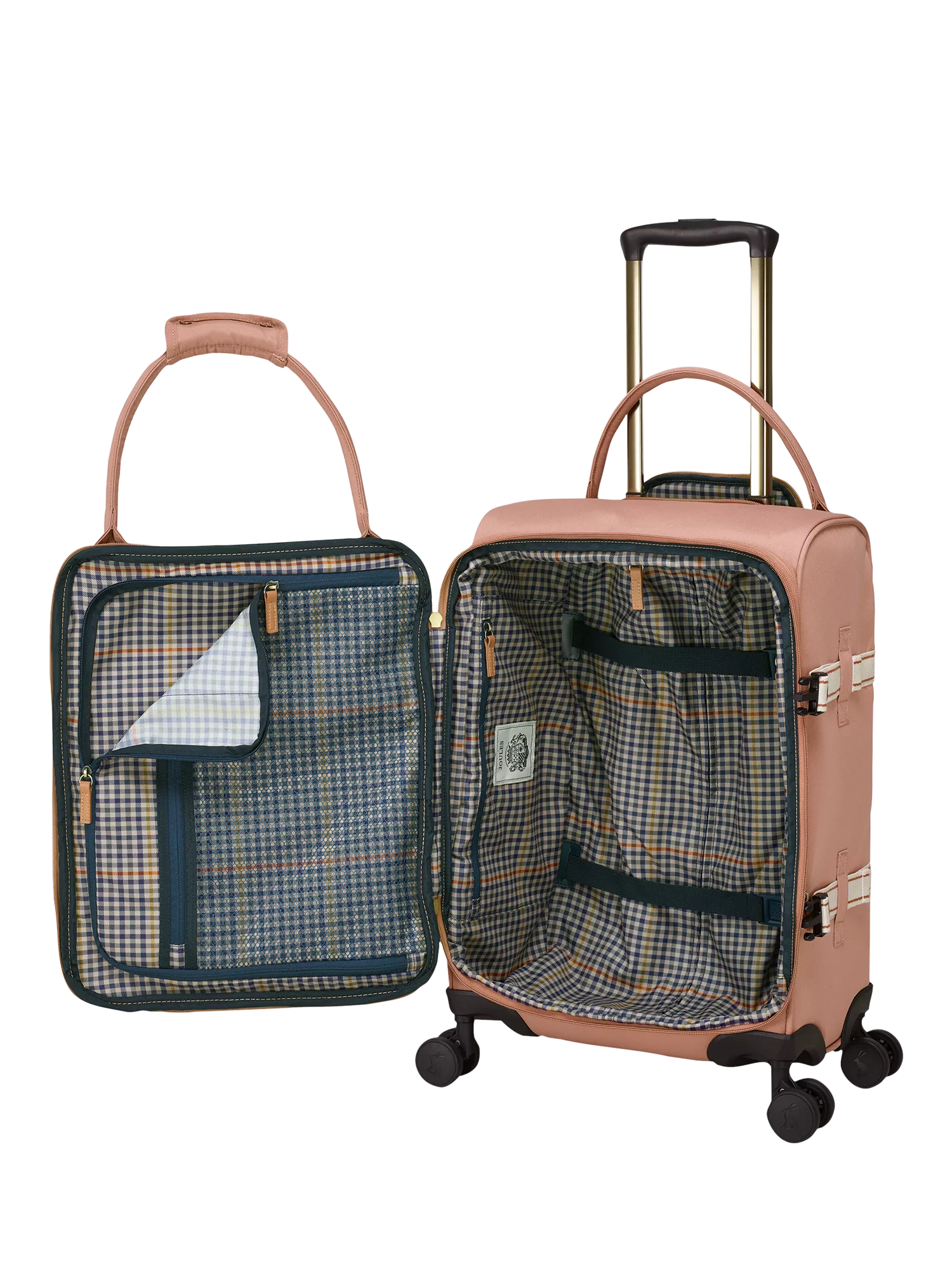 Joules Soft Epwell 8-wheel pink suitcase 40L, UK version