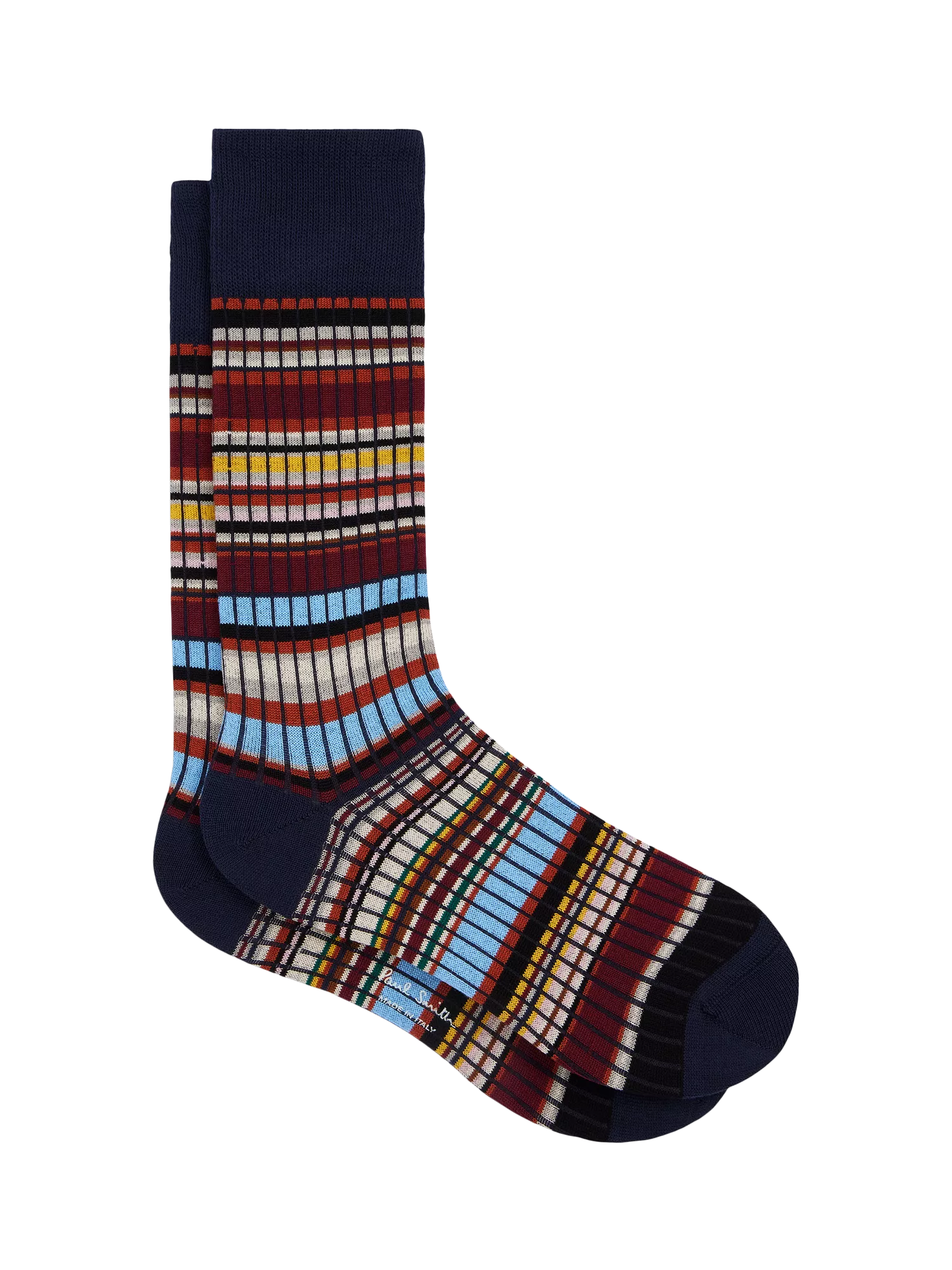Paul Smith rib stripe cotton blend socks, UK version