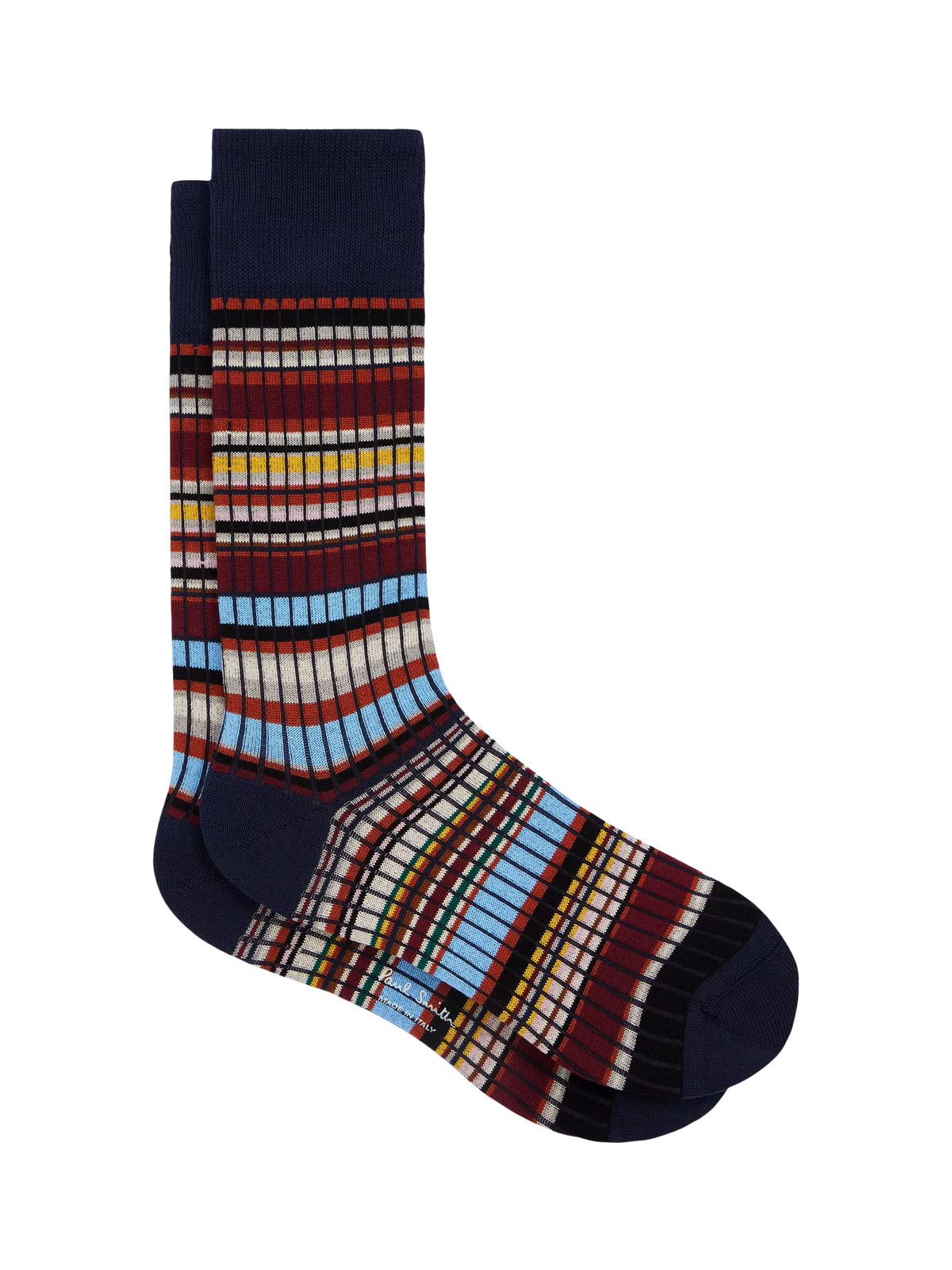 Paul Smith rib stripe cotton blend socks, UK version