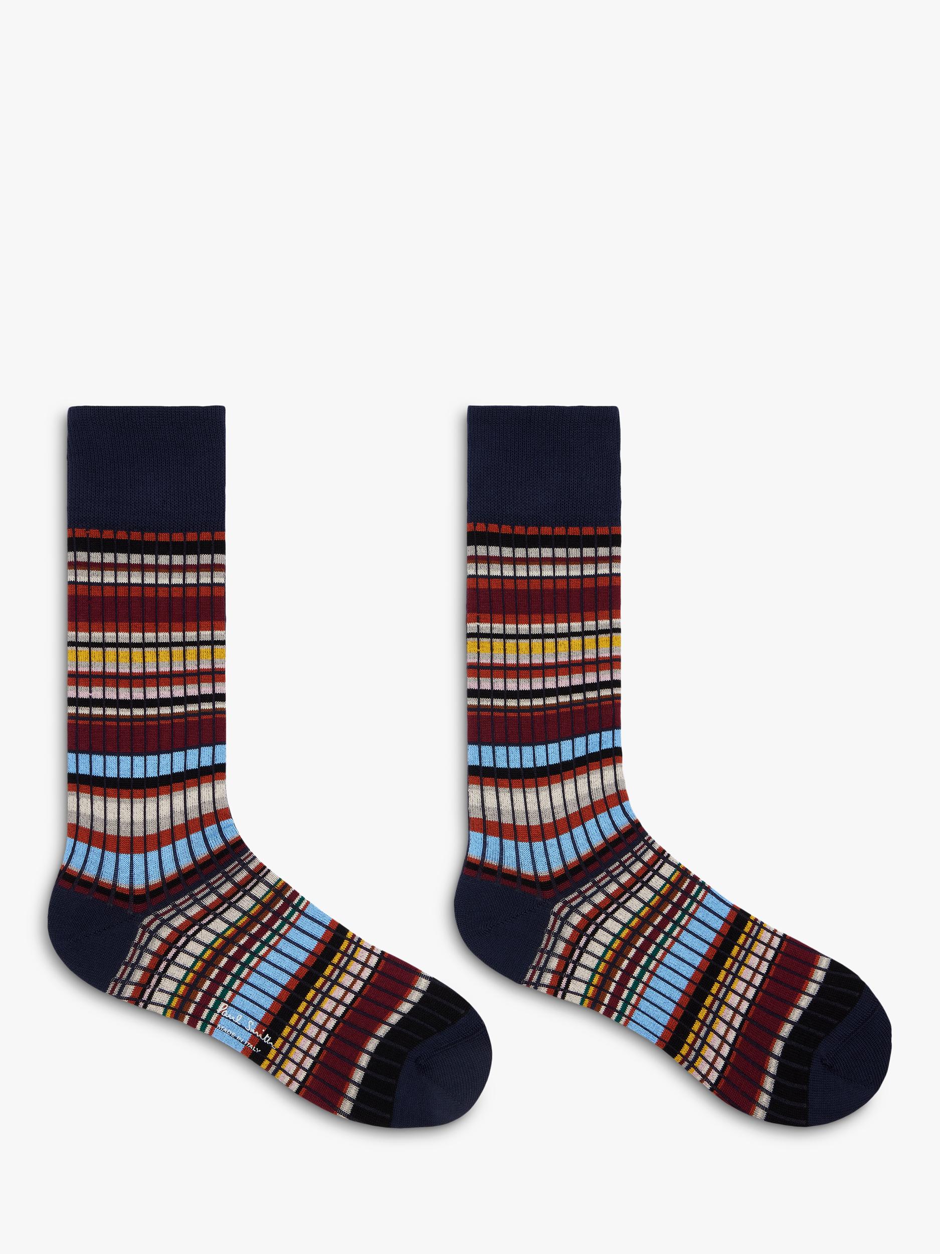 Paul Smith rib stripe cotton blend socks, UK version