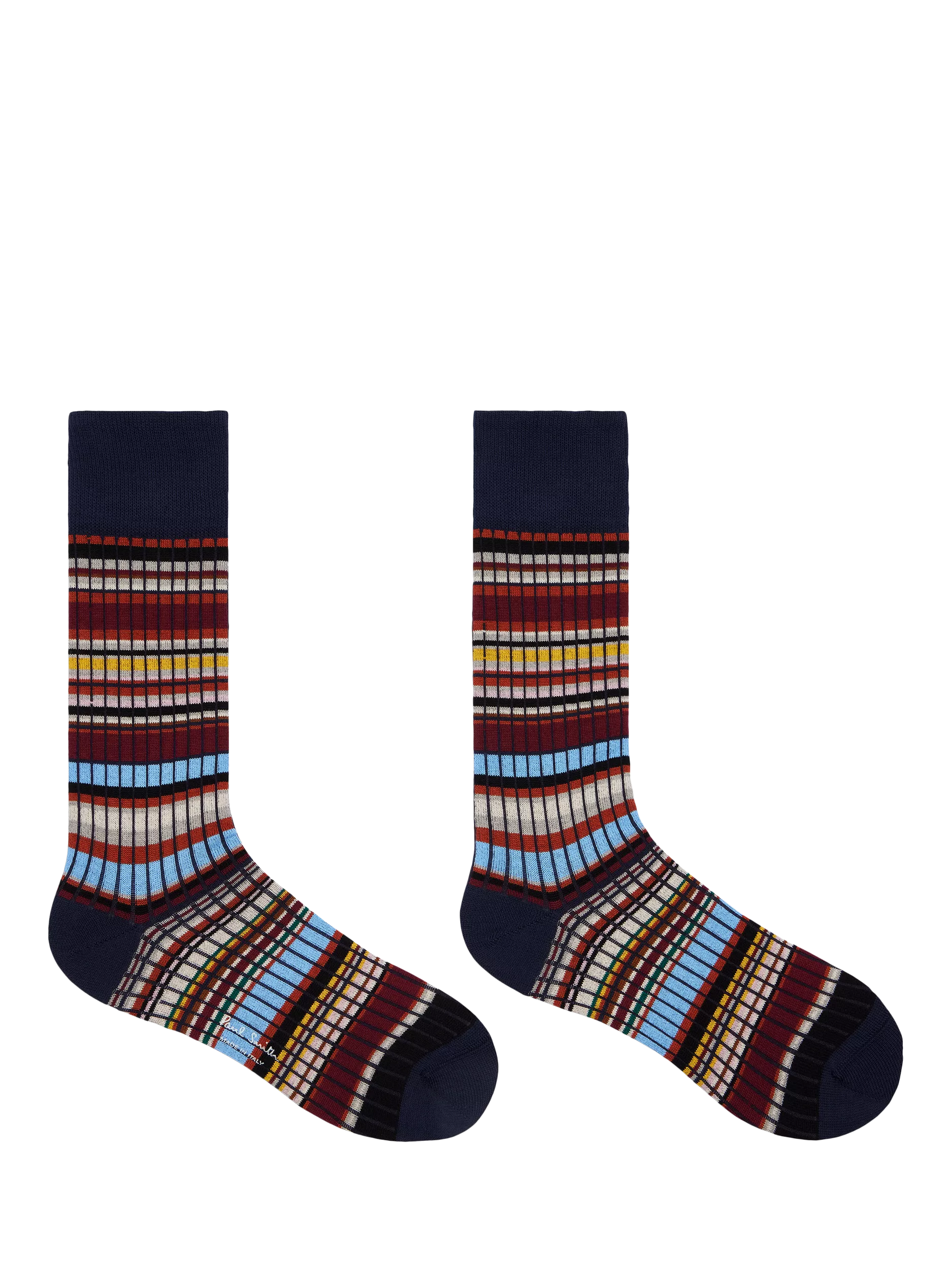 Paul Smith rib stripe cotton blend socks, UK version