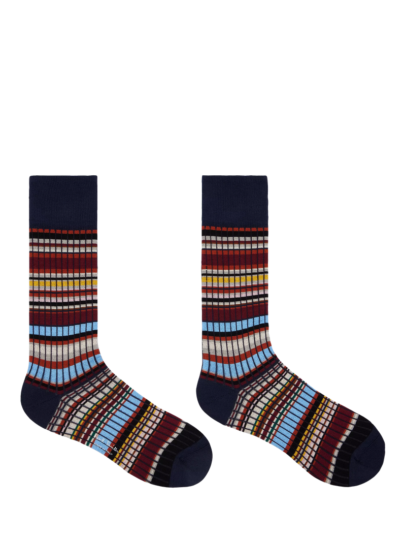 Paul Smith rib stripe cotton blend socks, UK version