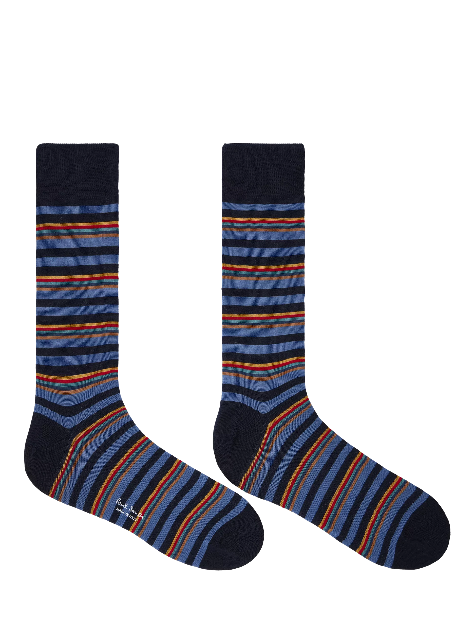 Paul Smith cotton rich stripe and square socks pack of 2 black (British brand)