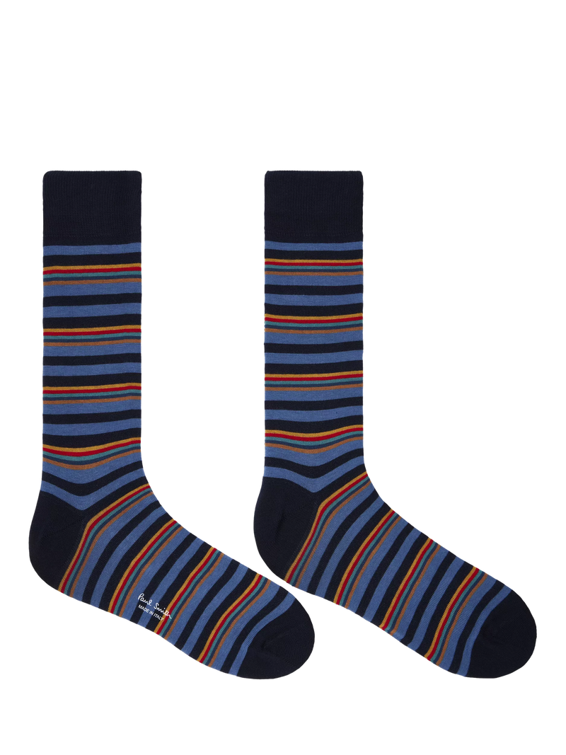 Paul Smith cotton rich stripe and square socks pack of 2 black (British brand)